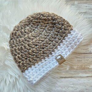 Classic Chunky Knit Hat from Cotton N Kandi on Etsy- 20" Kids- Grizzly Brown